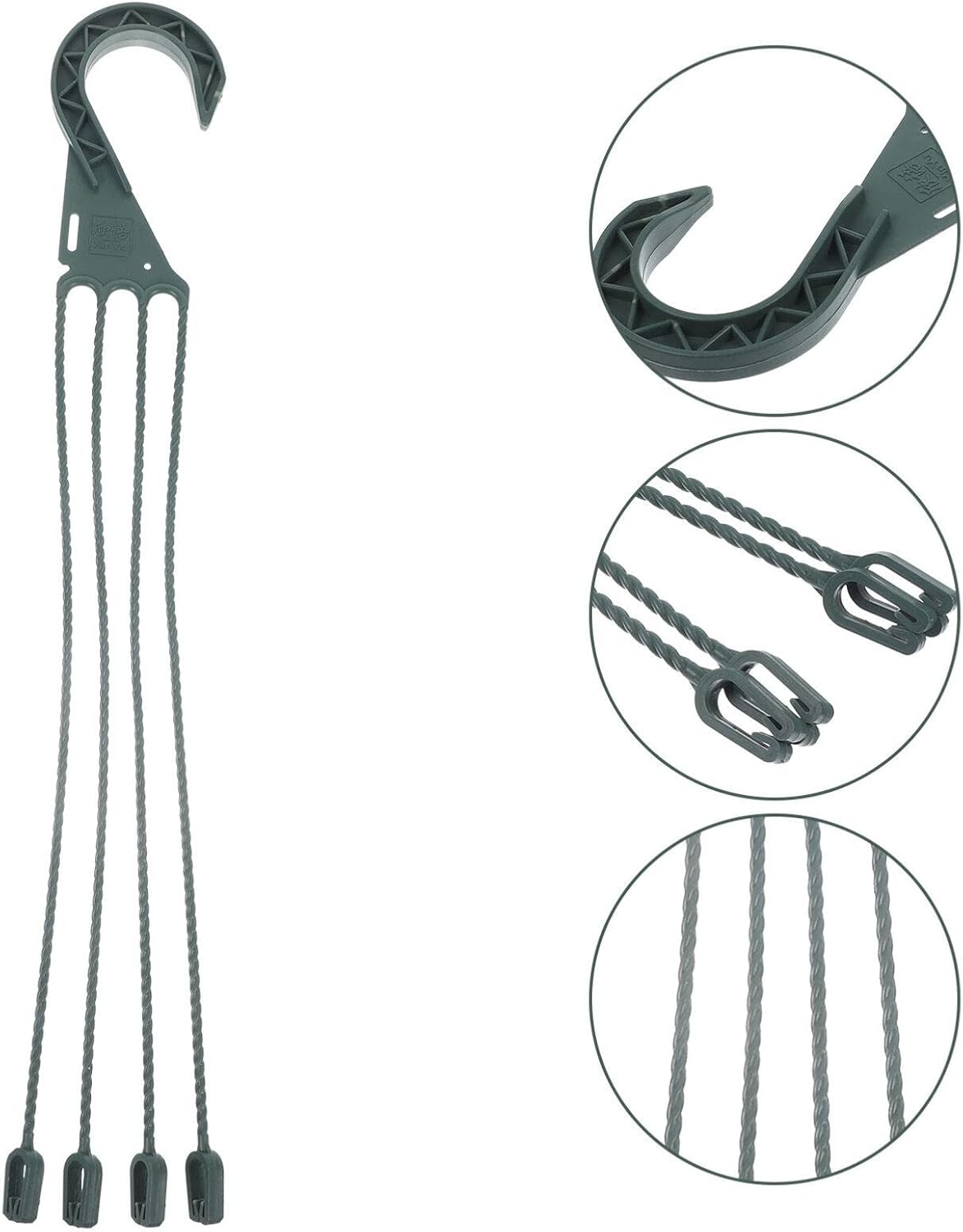 Yardwe 5Pcs Plastic Hanging Basket Hooks for Plants, 4-Prong Detachable Pot Hangers for Balcony, Porch, Garden, Indoor and Outdoor Use