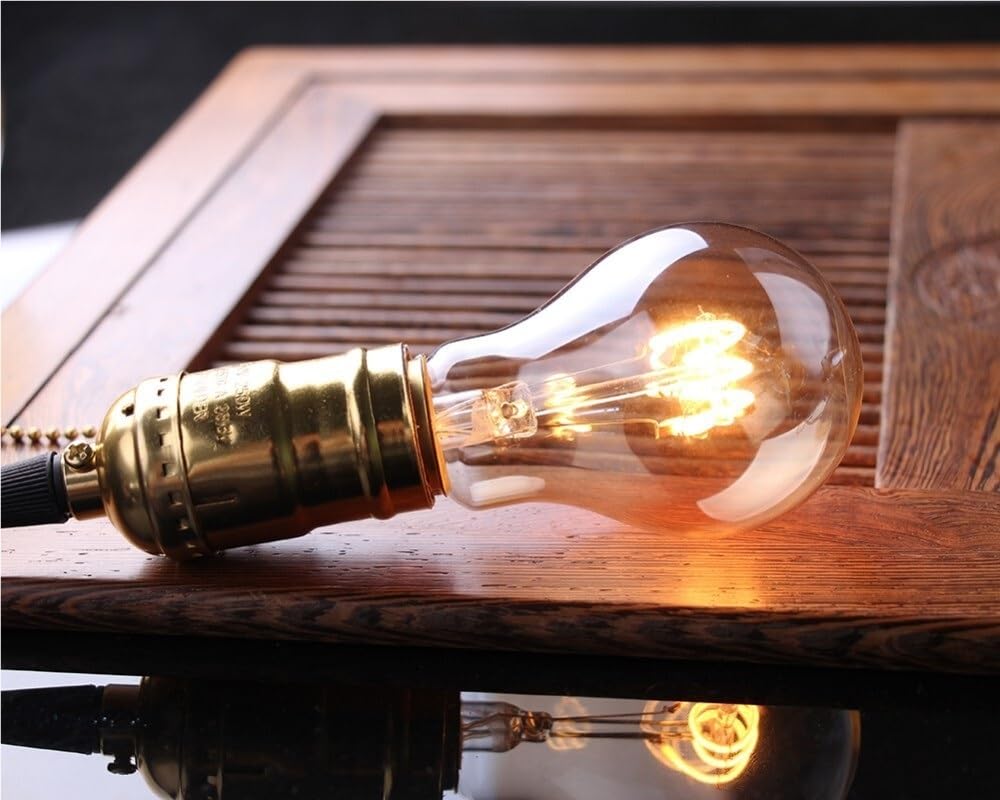 fengyan Casa bombillas, Paquete de 10, lámpara LED de filamento suave flexible AC220V E27 3W A19/A60 amarillo cálido 2200K bombilla regulable Familiar Lámpara