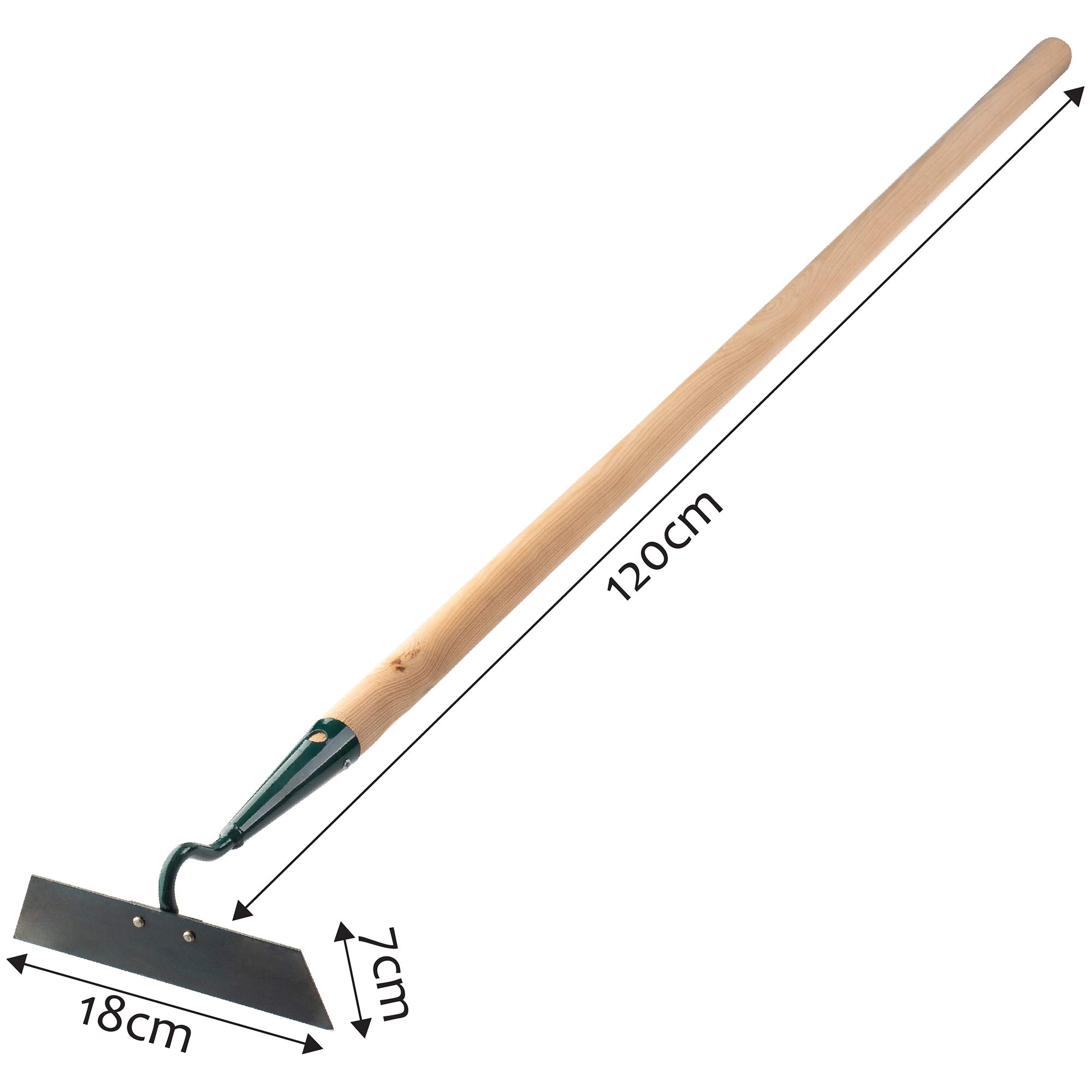 KADAX Houe Serfouette de Jardin pour Aérer et Désherber Le Sol pour Jardin Feuille en Métal Accessoire de Jardin Herbeuse pour Enlever les mauvaises herbes Cultivateur (Largeur de Travail 18cm, avec