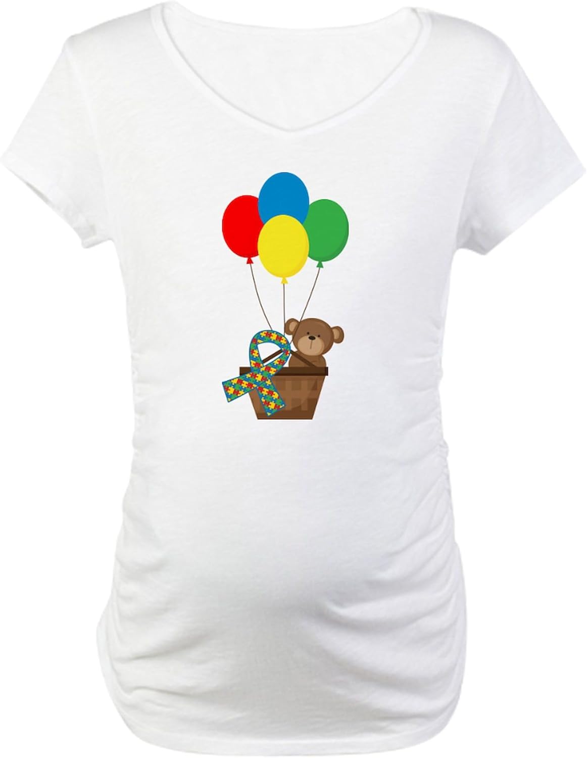 CafePress Autism Awareness Girl Maternity T Shirt Women's Maternity Ruched Side T-Shirt