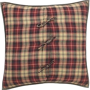 VHC Brands Rustic & Lodge Cumberland Quilted Bedding Accessory, Euro Sham 26x26, Chili Pepper Red VHC Brands Rustic Lodge Cumberland Quilted Bedding Accessory Euro Sham 26×26 Chili Pepper Red