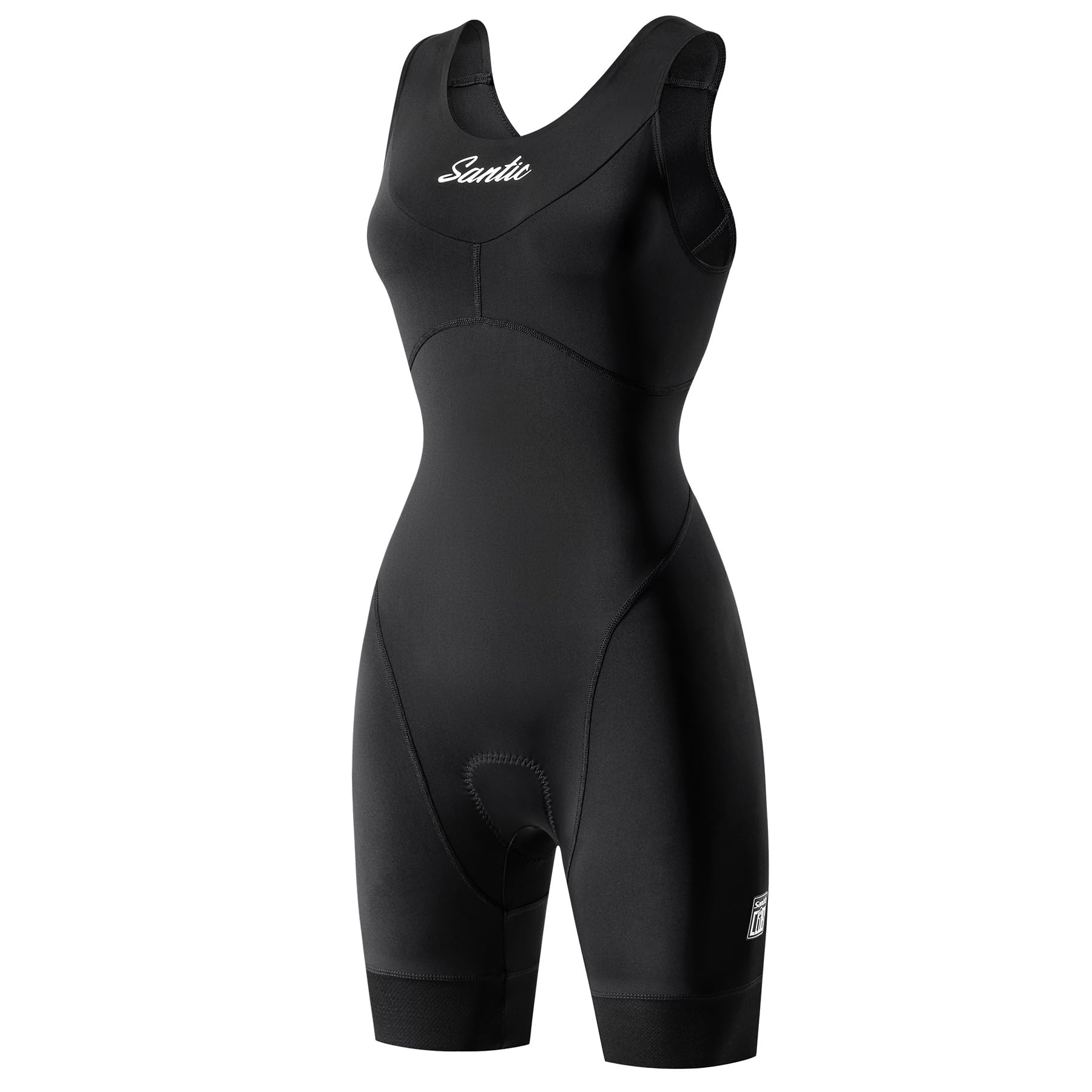 Santic Combinaison de triathlon rembourrée pour femme - Combinaison de triathlon - Une pièce - Sans manches - Combinaison de cyclisme - Séchage rapide - Perte de poids