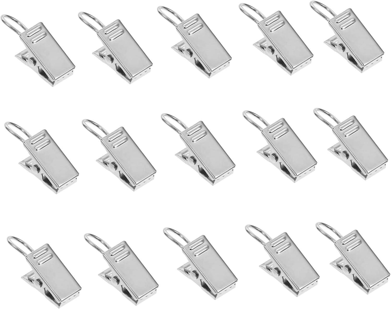 HEALLILY 60pcs Metal Household Curtain Fixing Clips Sturdy Clamps for Hanging Curtains Photos and String Lights Versatile Clips for Home Decor and Art Projects