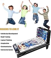 Vista 2 de Juego electrónico de pinball de mesa, máquina de arcade retro con luces, sonidos y marcador, juguete de disparo de bola de escritorio, para niños