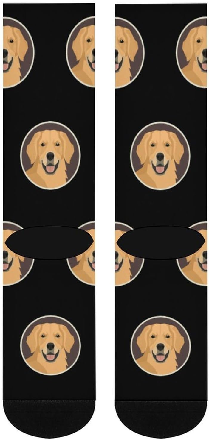 Gold Dog Retriever Knee High Socks Athletic Long Stockings Sport Casual Crew Tube Sock Boot 46cm