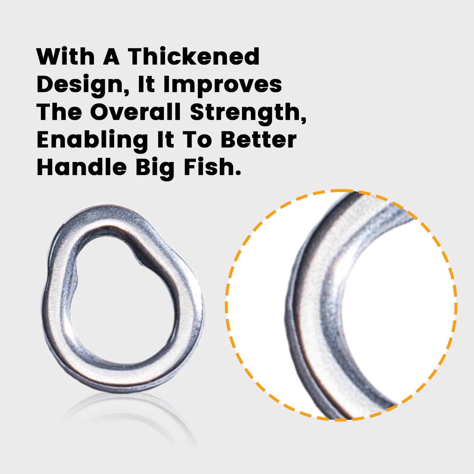 BBBF 40pcs Pear Shape Ring Connector Stainless Steel Solid Seamless Lure Ring for Sea Fishing Tackle Snap Connector Perfect for Slow Jigging with Metal Plates Pear Shaped (S#77.14lb-40pcs)