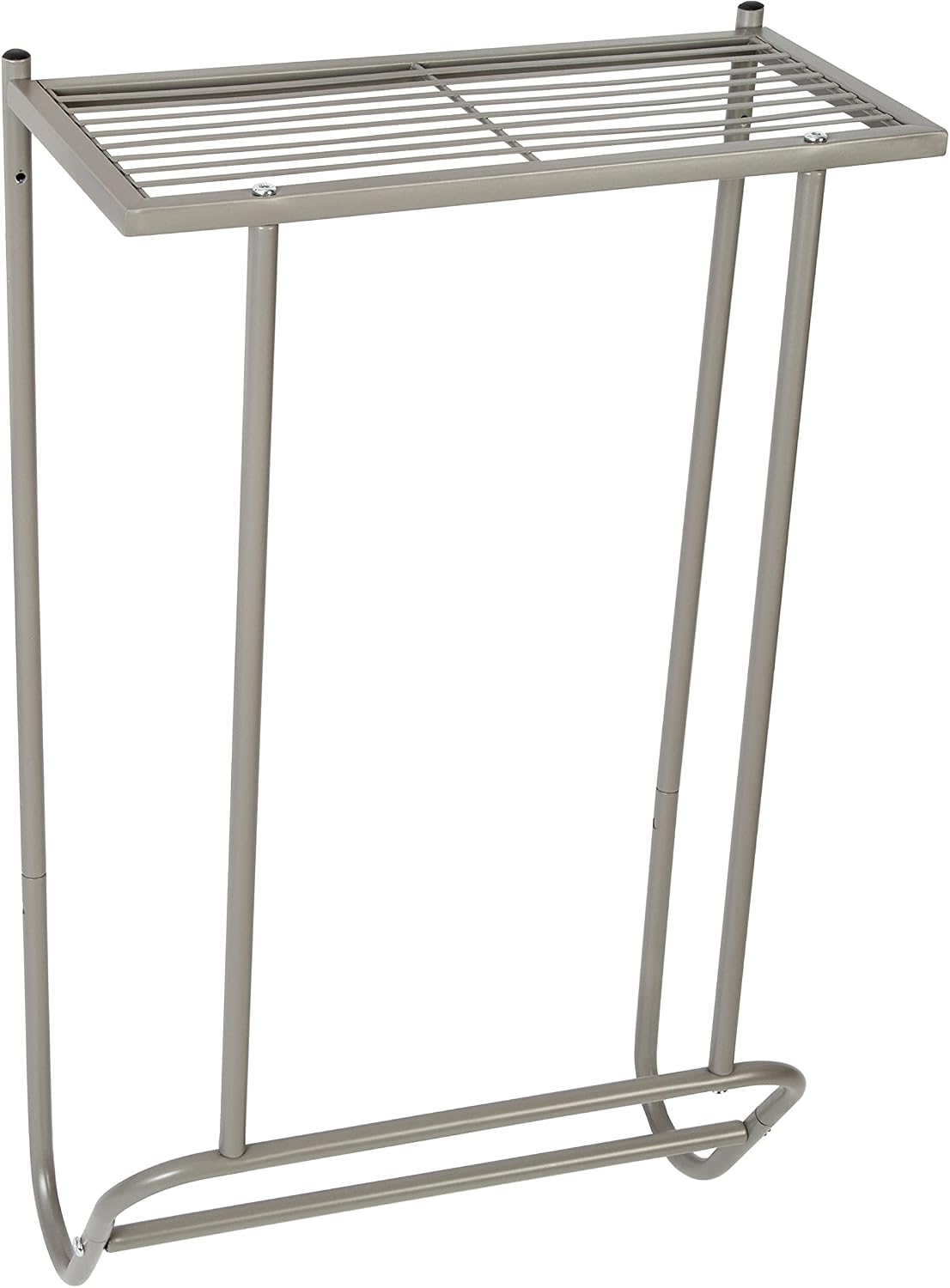 Honey-Can-Do Steel Wall-Mounted Bathroom Towel Holder with Shelf BTH-09098 Satin Nickel