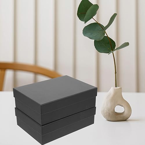 Miniatura 7 de 2 cajas de papel kraft con tapa, cajas de papel rectangulares para cumpleaños, boda, Año Nuevo, San Valentín, Pascua, fiesta, cajas de recuerdo