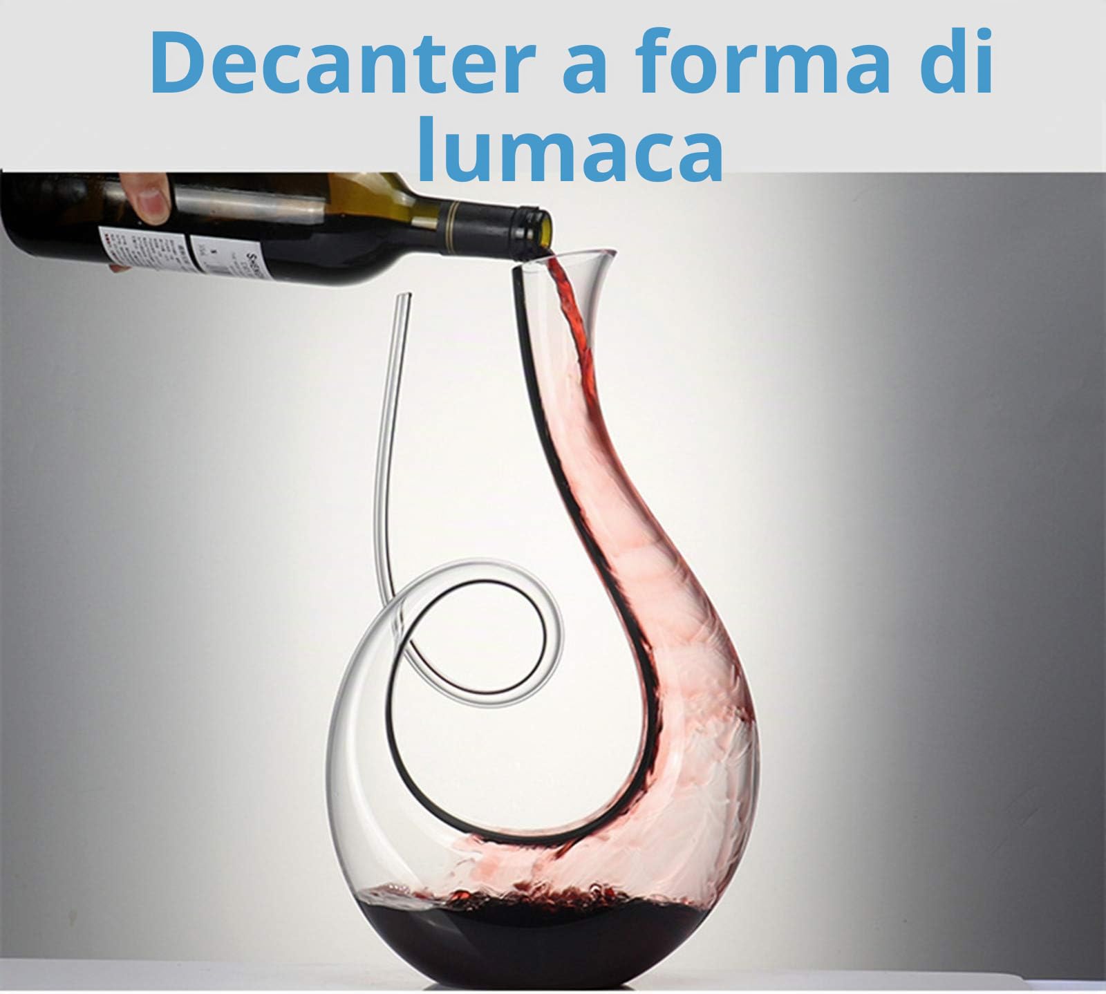 Decanter per vino, 1500 ml, soffiato a mano, in cristallo senza piombo, classico aeratore per vino, caraffa per vino rosso, accessori per vino, regalo per vino