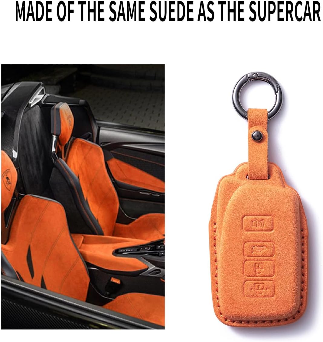 for Lexus Key Fob Cover Premium Suede Full Protection Key Shell Key Case Compatible with Lexus ES is GS NX LS RX RC 300h 350 200t 250 300 F 450h 460 600h Smart Key Fob Remote Key