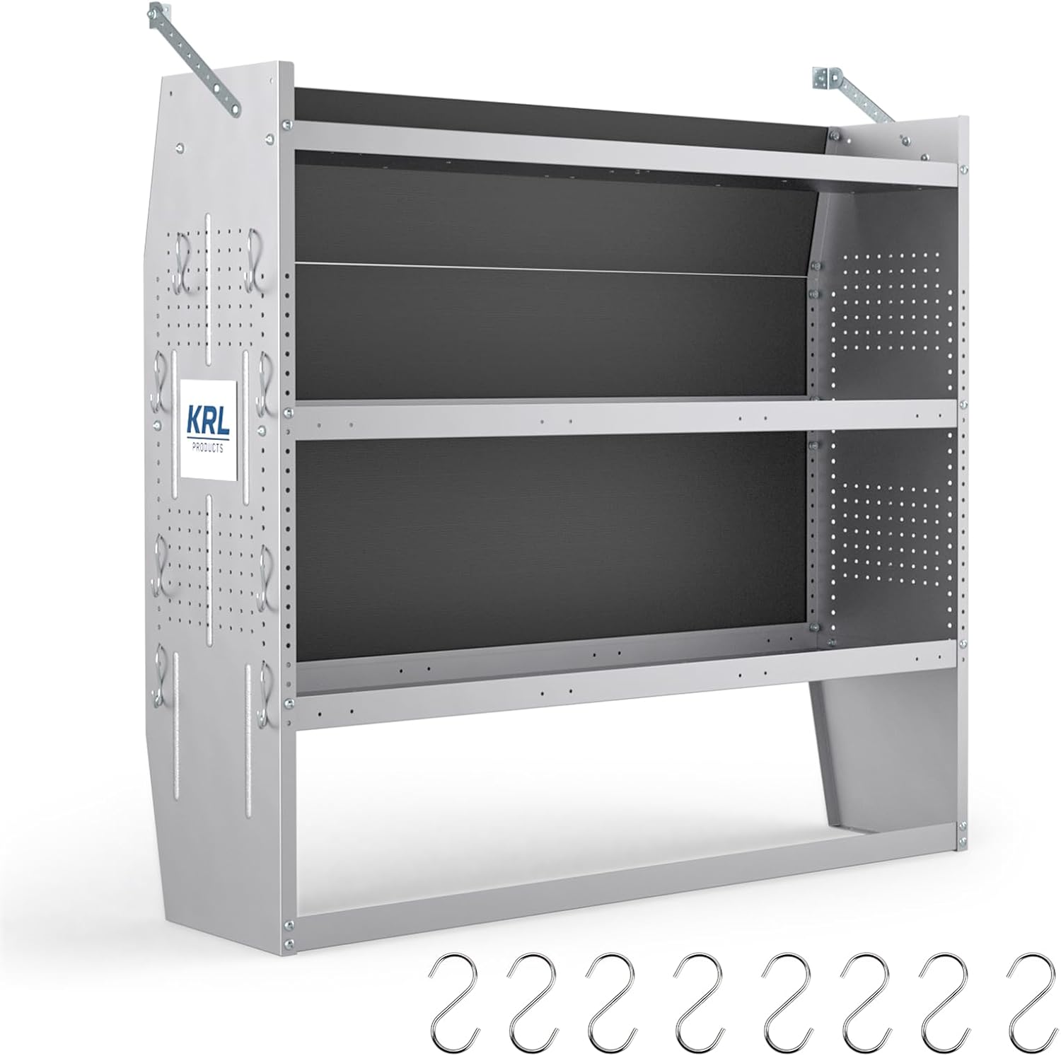SV-5246 Steel Low/Mid/High Roof Van Shelving Storage System Fits Transit, GM, NV, Promaster, Sprinter and Metris, Contoured Shelving Unit, 52" W x 46" H x 13" D