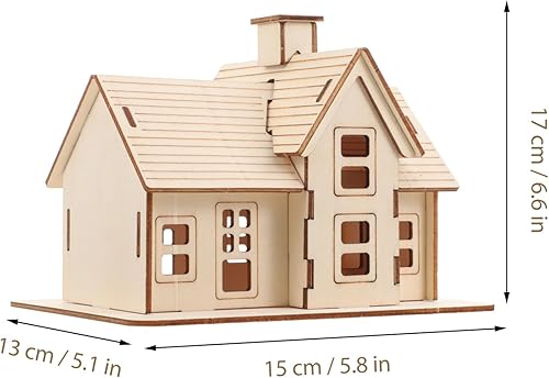 Miniatura 5 de 1 juego de rompecabezas de madera en 3D, mini kit de casa modelo de bricolaje, juguetes para edades de 8 a 13 años, casa de muñecas, juguetes