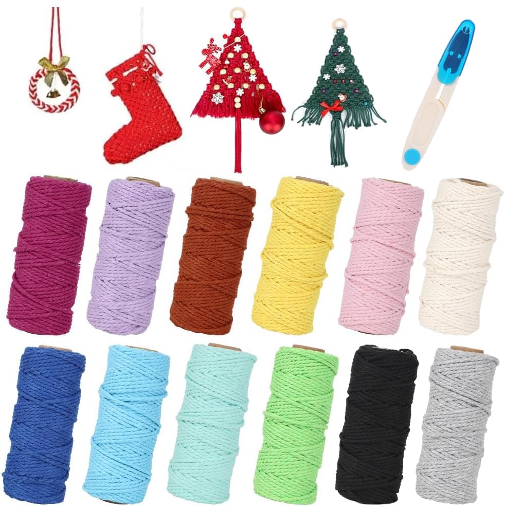 RANJIMA Hilo De Macramé De 2 Mm X 30 M, Juego De Macramé Con