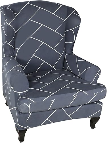 IMYOGI Fundas de sofá de alta elasticidad con respaldo de ala, funda para sofá con brazos, funda elástica suave y elástica de 1 pieza, protector de