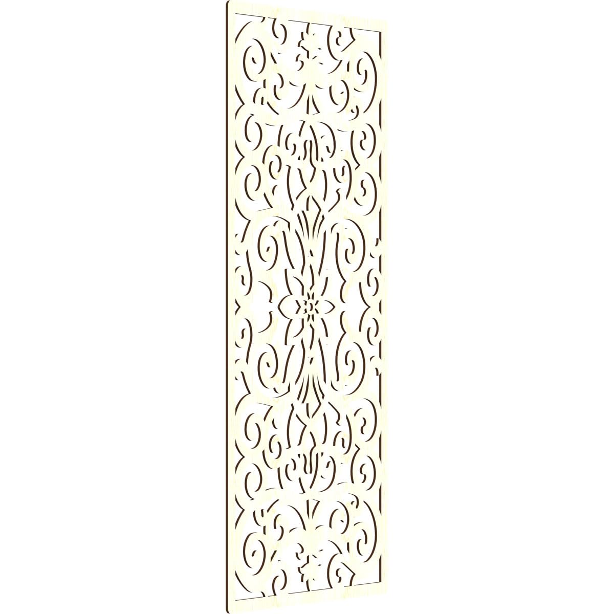 Buel Decorative Pierced Fretwork Wood Wall Panels, 29 3/8"W x 74 3/8"H x 1/4"T, Red Oak