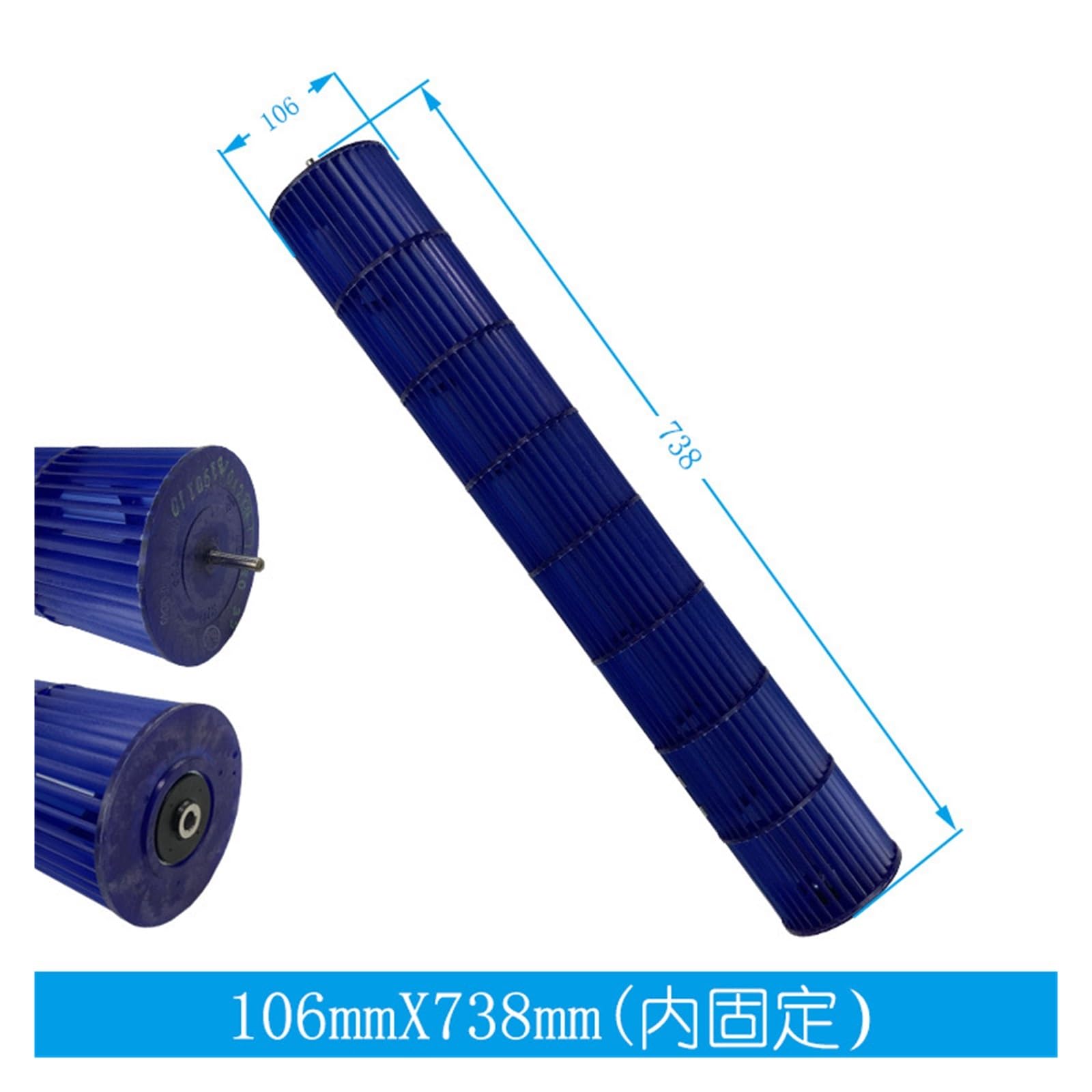 Eje Interior De Guía Del Viento Del Flujo Cruzado De La Hoja Del Ventilador Del Conducto Del Aire Acondicionado 1.5-3P