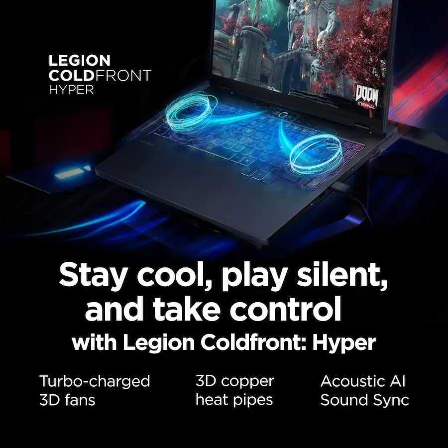 Image of Customized Laptop, Created Using Lenovo Legion Pro 5i Gaming Laptop, Intel Core Ultra 9 275HX, RTX 5070, 16 inch WQXGA OLED 500nits, 32GB DDR5 1TB SSD, Backlit KB, WiFi7, Win11, Eclipse Black