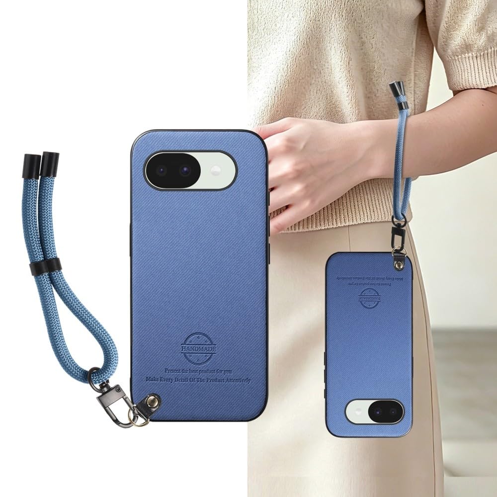 Generic Étui compatible avec iPhone 14 Pro (couleur : gris) coque arrière en cuir silicone antichoc avec sangle