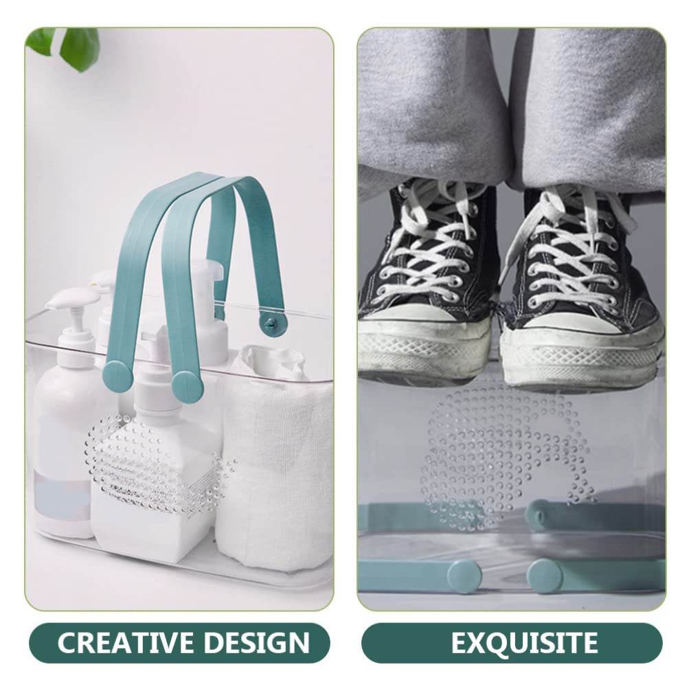 Luxshiny Cesta de Ducha de Plástico con Asa, Cesta para Baño Portátil | Organizadora de Gran Capacidad, para Jabón y Gel de Ducha, Estable sobre Superficie Plana