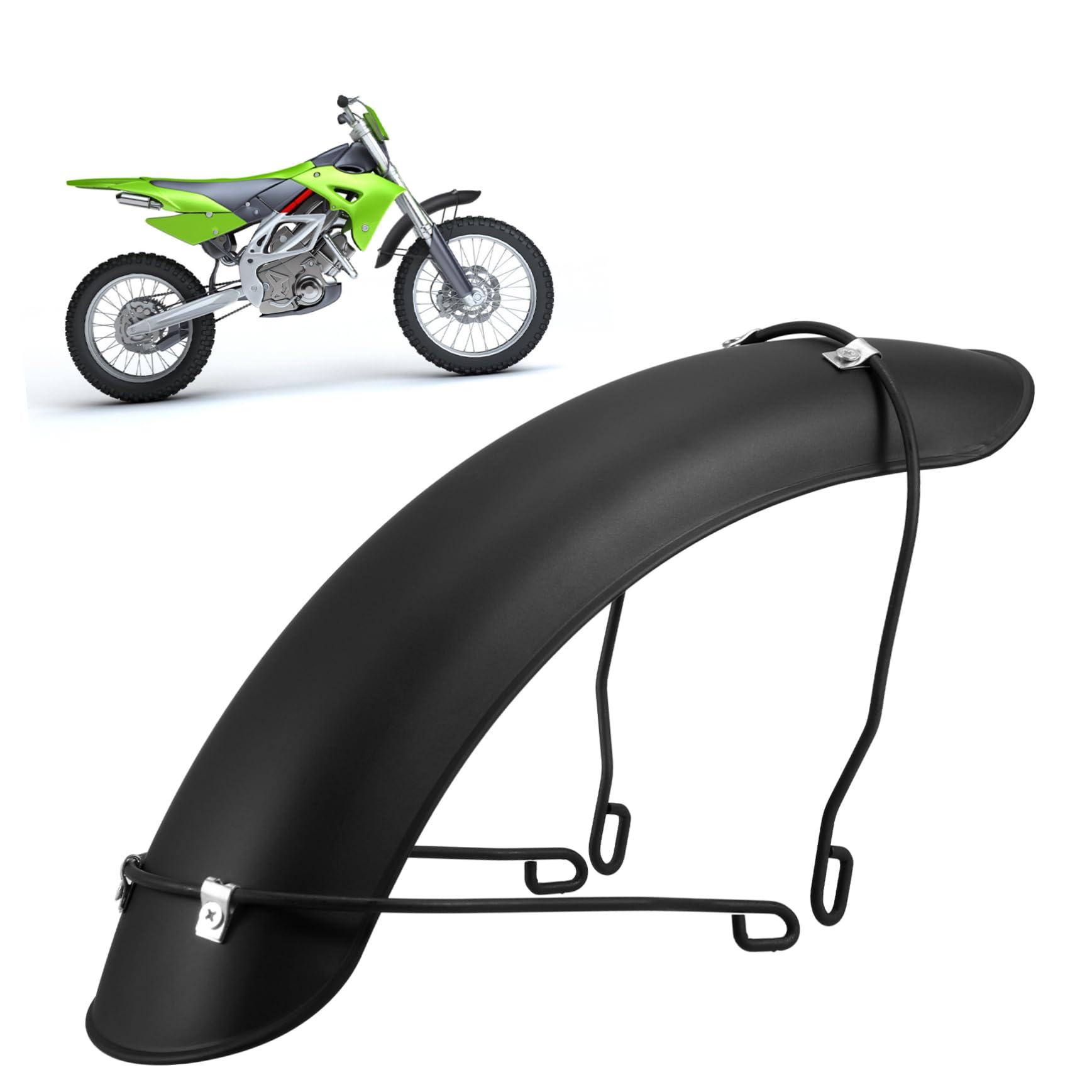 Vaguelly Motorrad Spritzschutz Vorderrad Schutzblech aus Eisen für 16-18 Zoll Motorräder mit Halterungen Schwarz Stilvoll und Attraktiver Kotflügel Schutz für Motorradzubehör Auto & Motorrad
