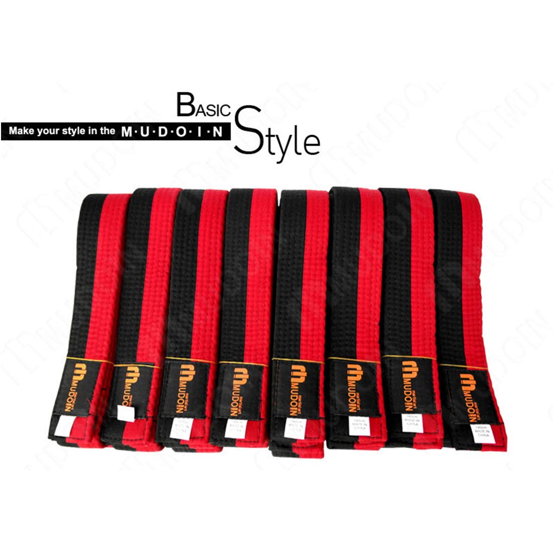 Mudoin Korea Taekwondo Poom Belts(1 Qty) Single Wrap Martial Arts MMA Judo Karate Jujitsu Gym School Academy Training (190cm(6.2ft))