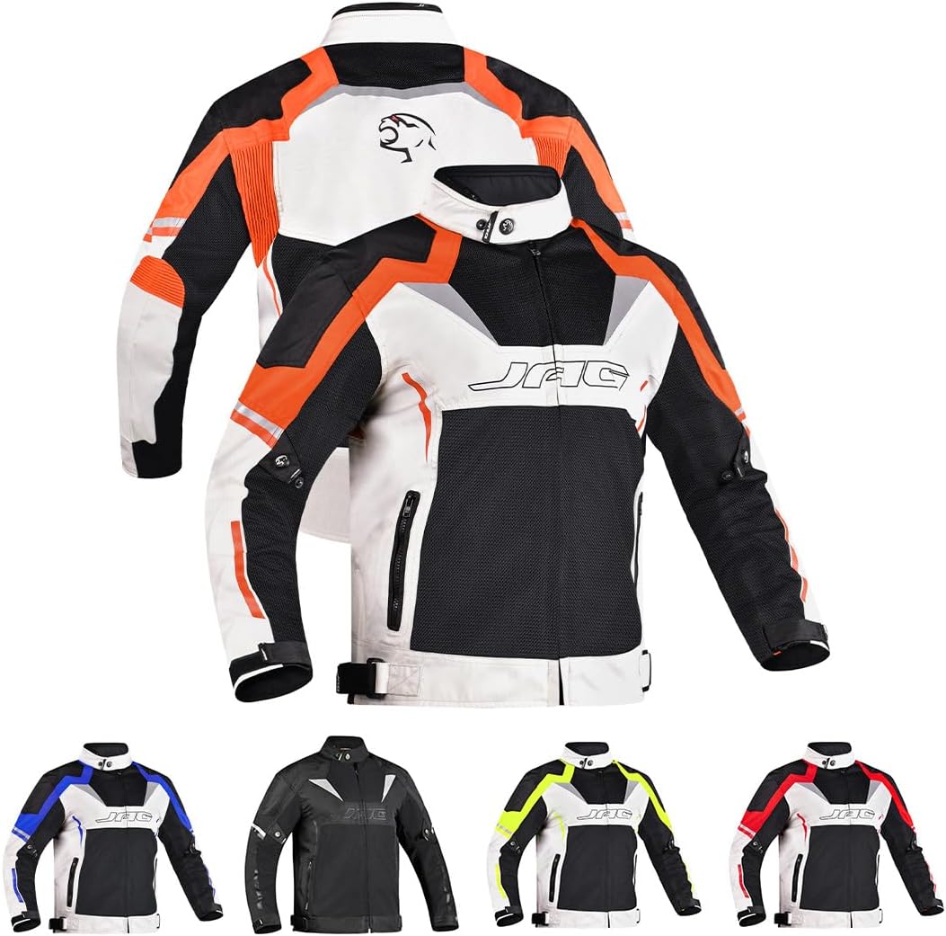 JAG Mesh Motorcycle Jacket-Biker Jacket-CE Armor Motorcycle Jacket Men-High Visibility Motorcycle Jacket with Armor