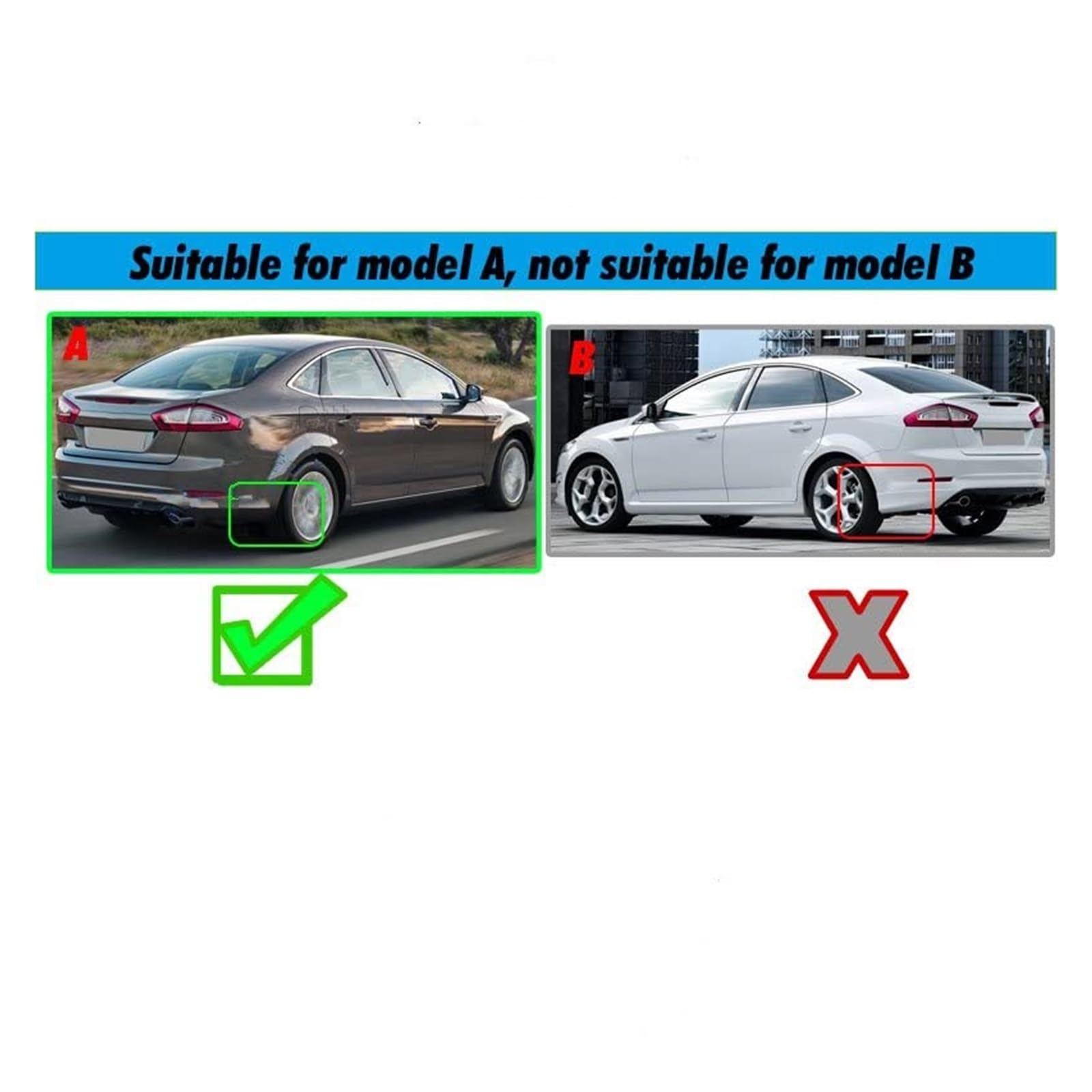 Parafanghi Universali Auto Parafanghi Compatibile con Ford Per Mondeo 4 pezzi 2007-2012
