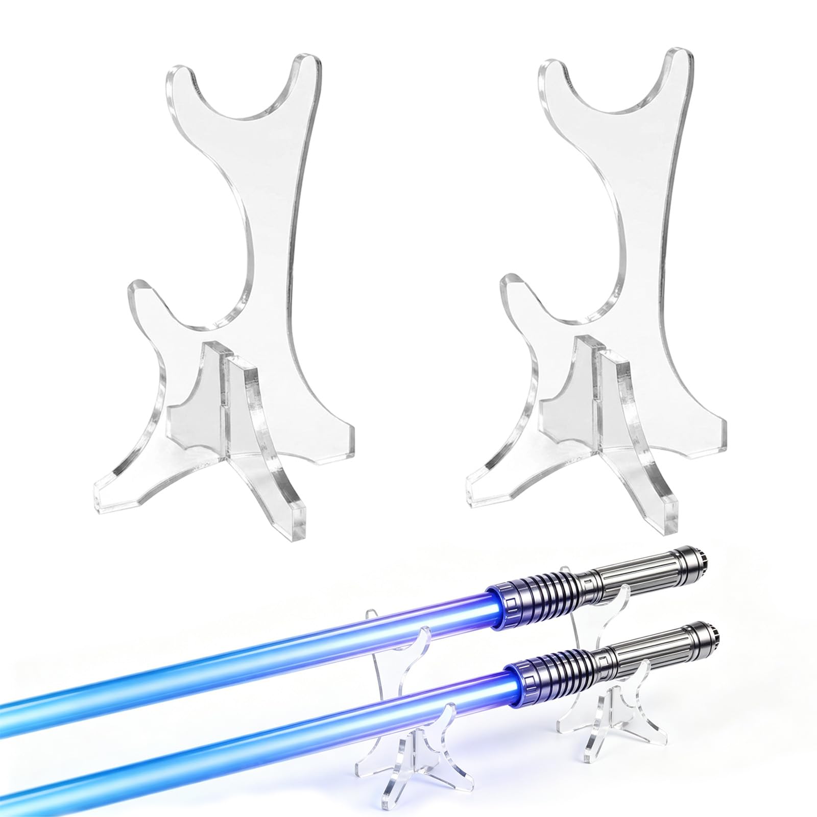 Porta Katana, Acrilico Supporto Regolabile a Doppio Strato per Spada Laser, Supporto Multifunzionale per Bastoni, Spade da Samurai e Torce, Trasparente
