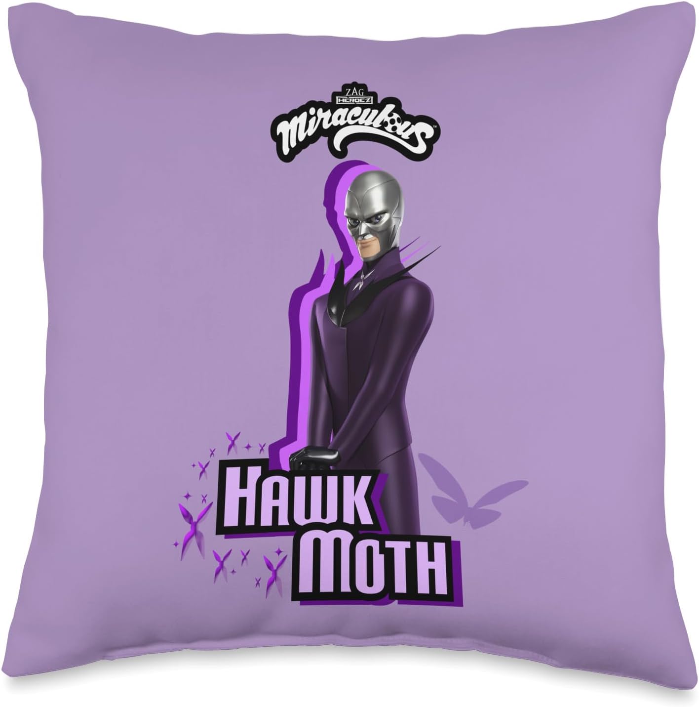 Miraculous Ladybug Villians Collection Hawk Moth Throw Pillow