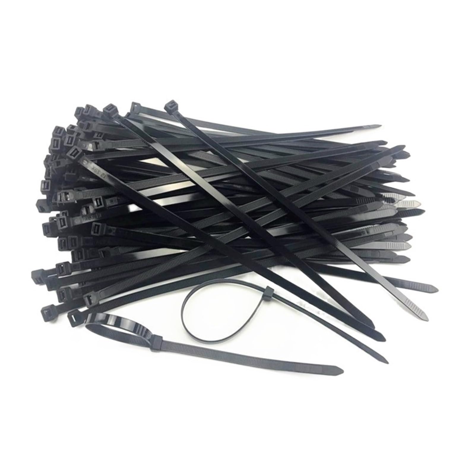 Opaski kablowe elektryczne, Samoblokujące plastikowe opaski kablowe z nylonu 100 szt. Czarny zestaw pierścieni mocujących 5X300 mm i 3X200(3x80mm)
