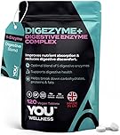 Digestive Enzymes Complex for Gut Health & Digestion Support - Plant-Based Digestive Enzymes Supplements with Amylase, Lactase, Lipase, Protease & Cellulase - 120 Vegan Tablets