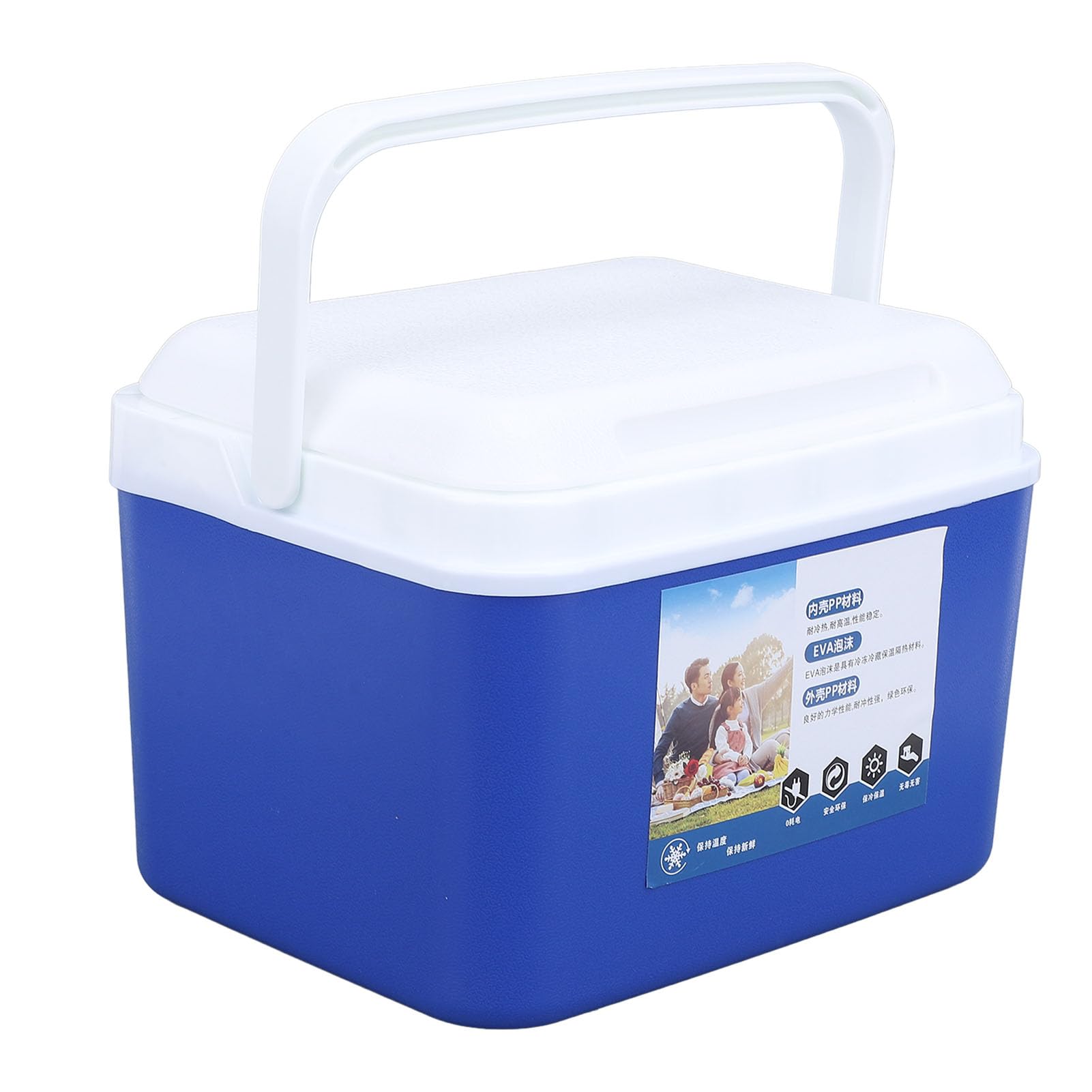 Phefop Portable Cooler Box, 5L Insulated Hard Cooler, for Travel and Outdoor Activities, Large Capacity for Drinks and Food (Blue)