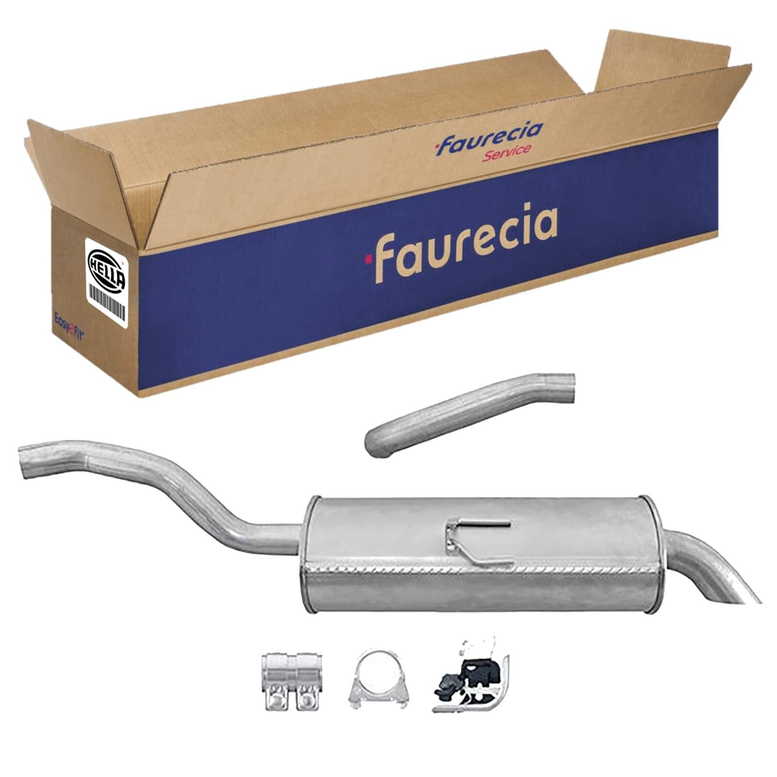 HELLA 8LD 366 034-721 Tłumik końcowy - Easy2Fit® Kit - z tyłu - dwuczęściowy - Komplet z elementami do montażu