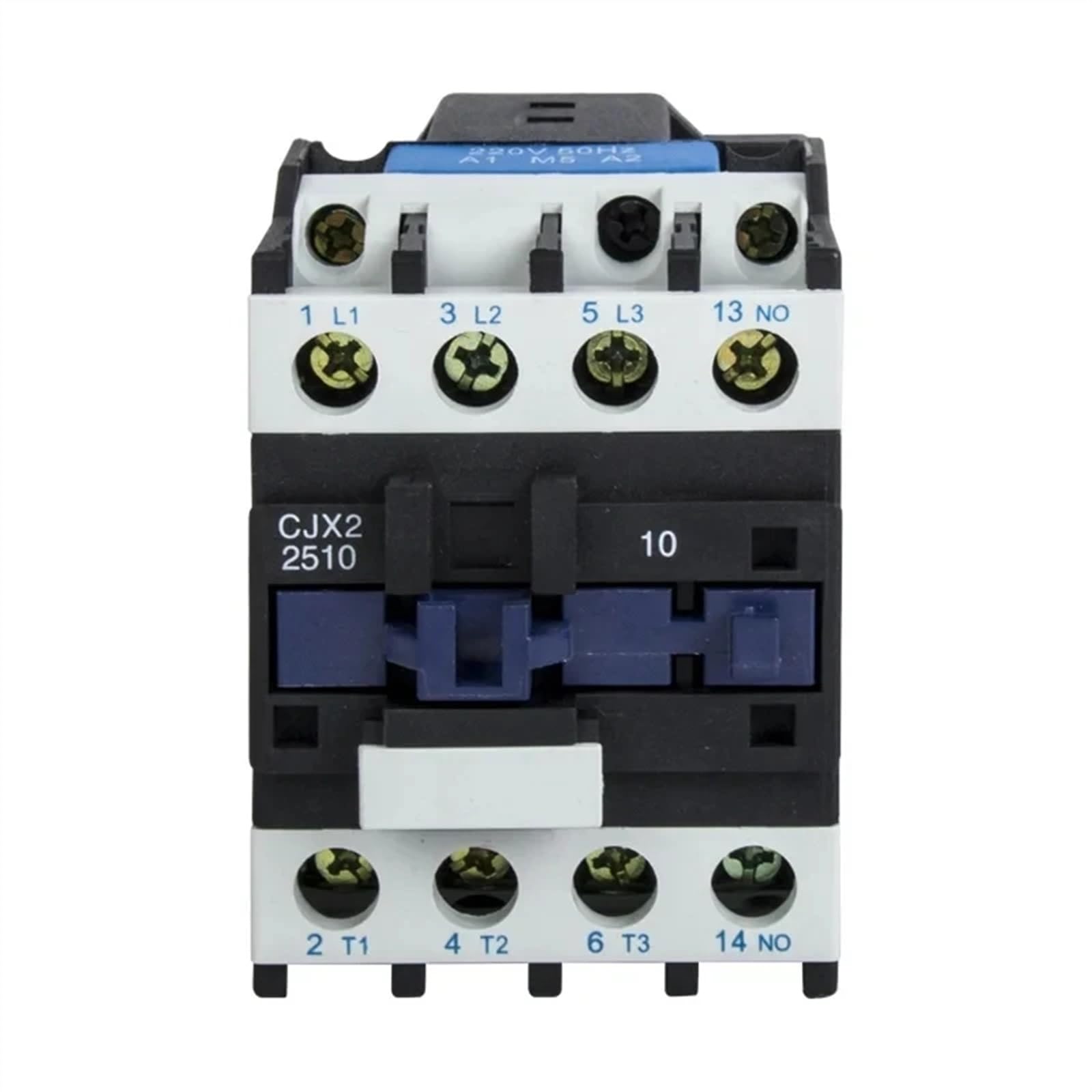 CJX2-2510 2501 25 A stycznik AC trójfazowy 3-biegunowy NO, napięcie cewki: 380 V, 220 V, 24 V, 50 Hz, montaż na szynie DIN, 3P+1NO, normalnie otwarty (2501 Ac24v)