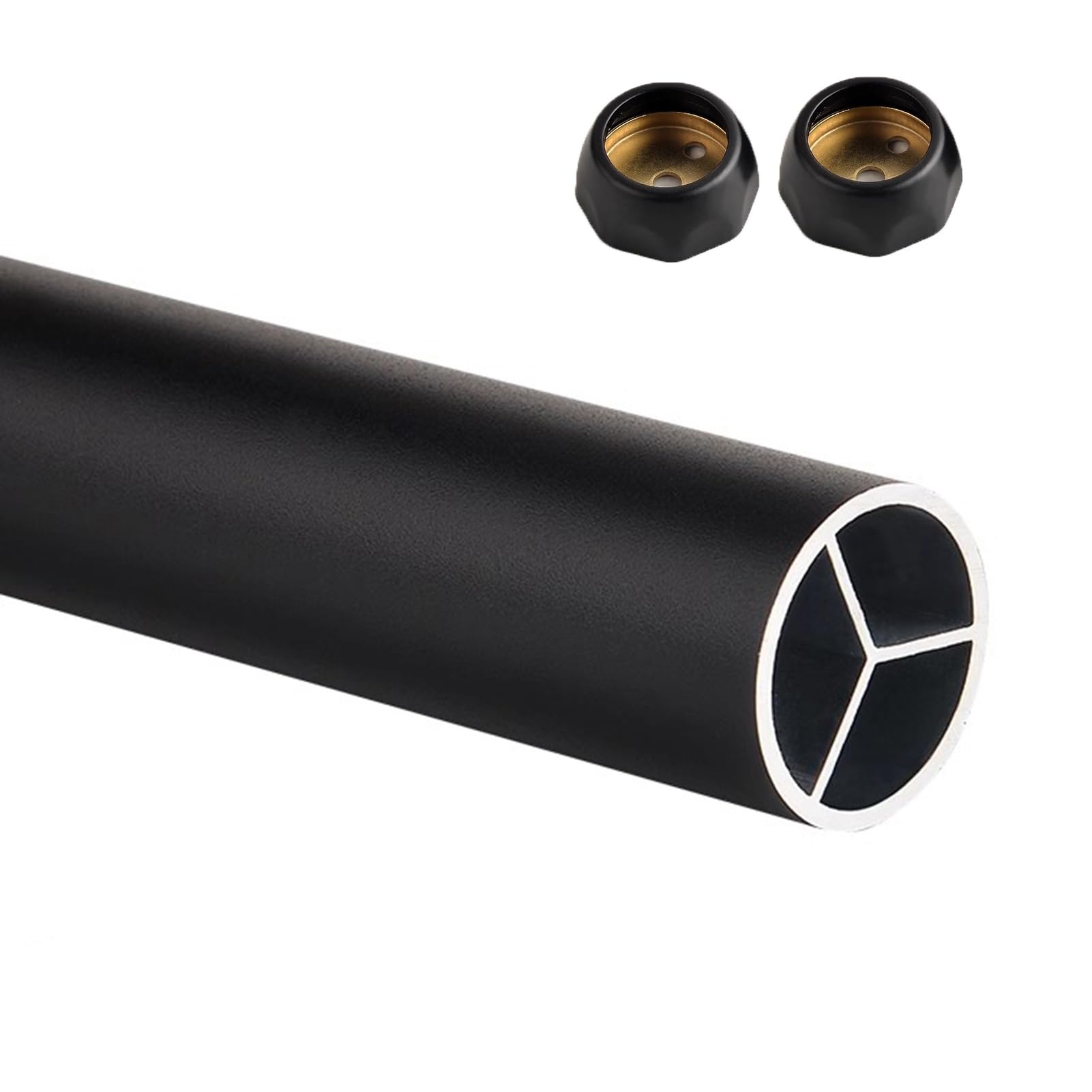 Jievmrs Wardrobe Rail Matte Surface Wardrobe Tubes for Wardrobe，Heavy Duty Closet Rods for Hanging Clothes, Aluminium Clothing Hanger Storage Pole for Cupboard(Black,170cm/5.6ft)