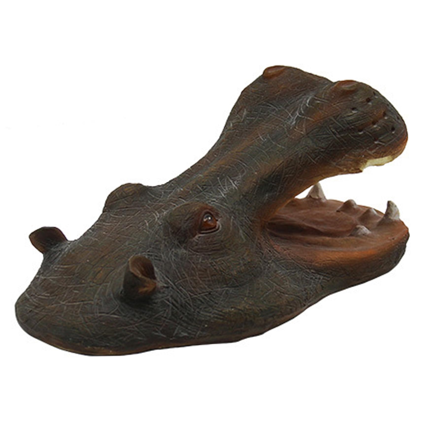 Hippo Decor Pond Floating Hippo Head 11.4'' Duck Deterrents for Pools Lifelike Hippo Statue, Fake Resin Hippo Pool Float Animal Ornament for Pond Decorations Outdoor 1 Duck Deterrents For Pools