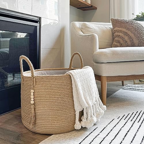 Compare CherryNow Large Wicker Laundry Basket for Blankets, Woven