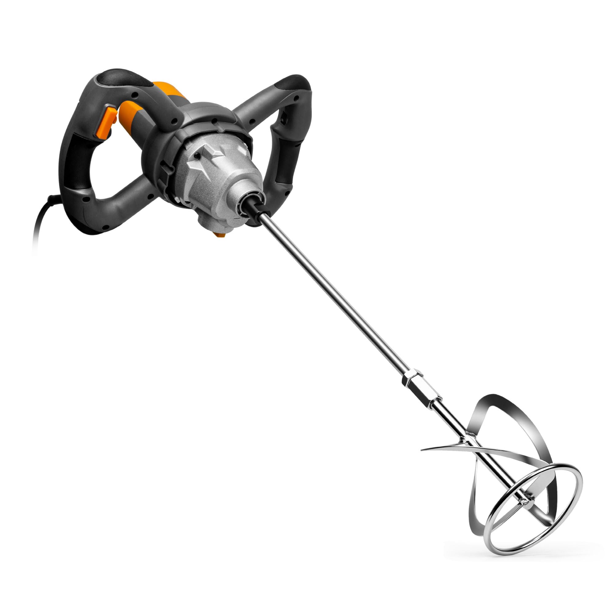 Paddle Mixer Drill - Cement Stirrer with Gear Selection and 2 Stage Safety Switch – 1600W Handheld Tool for Mixing Plaster/Paint/Mortar/Glue/Adhesive