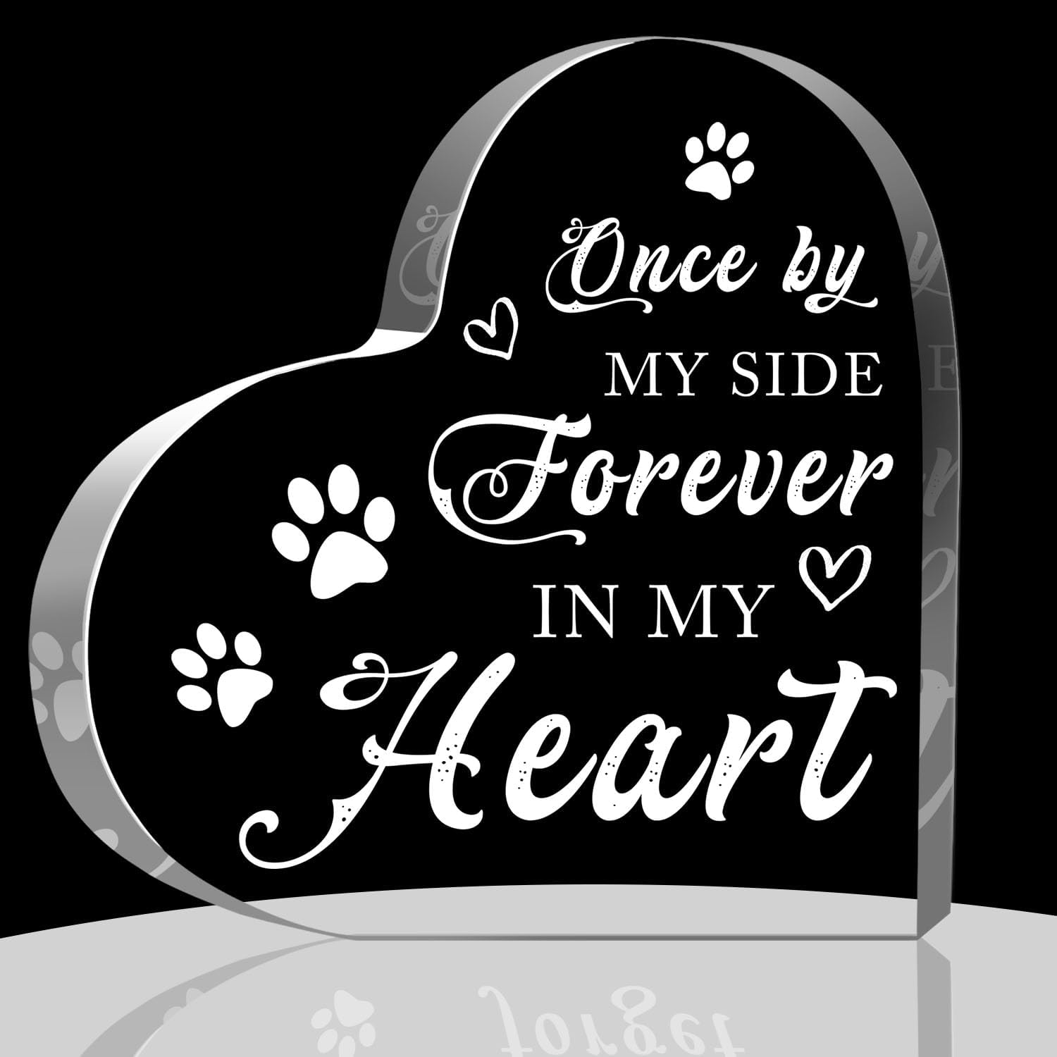 Dog Loss Sympathy Gifts Acrylic Heart Condolence Gifts for