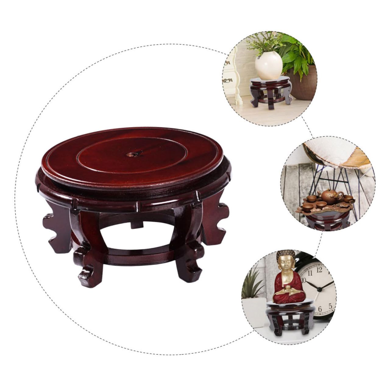 Uonlytech Soporte de Madera para Macetas Base Estable y Protección del Suelo, Adecuado para Plantas en Maceta en Jardinería y Otros Espacios Interiores