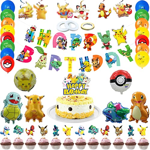 Kit de décoration de Fête d'anniversaire pour Enfants, Accessoires de Fête avec Bannière, Décoration d'anniversaire pour Enfants, Décoration de Fête d'anniversaire pour Fille et Garçon