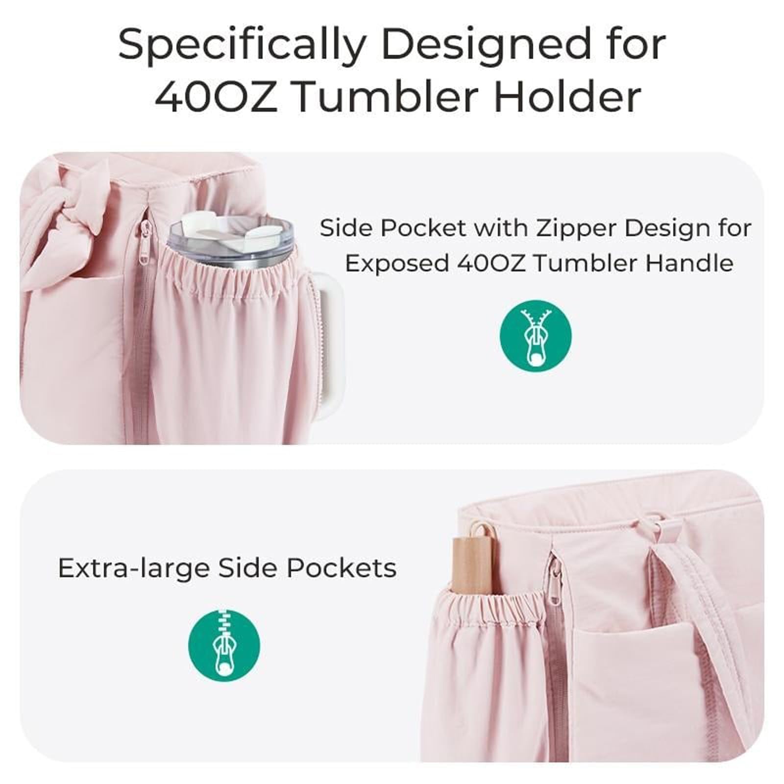 Bolso De Mano para Mujer, Diseño De Lazo En Relieve Ligero, Gran Capacidad De Almacenamiento De 23l, Adecuado para Desplazamientos Y Viajes En Múltiples Escenarios (Pink)