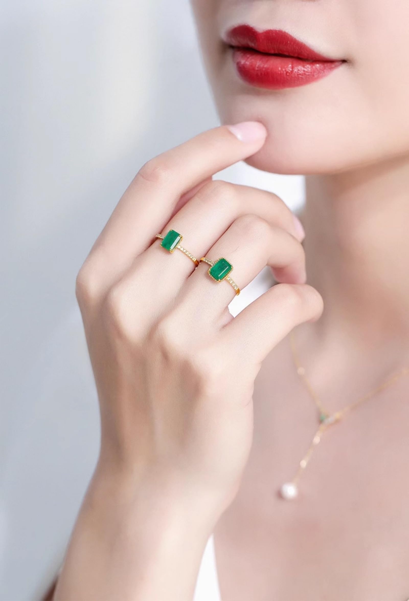 Anillo de compromiso para mujer, oro auténtico, anillo de compromiso, solitario de 1 ct, diamante cultivado en laboratorio