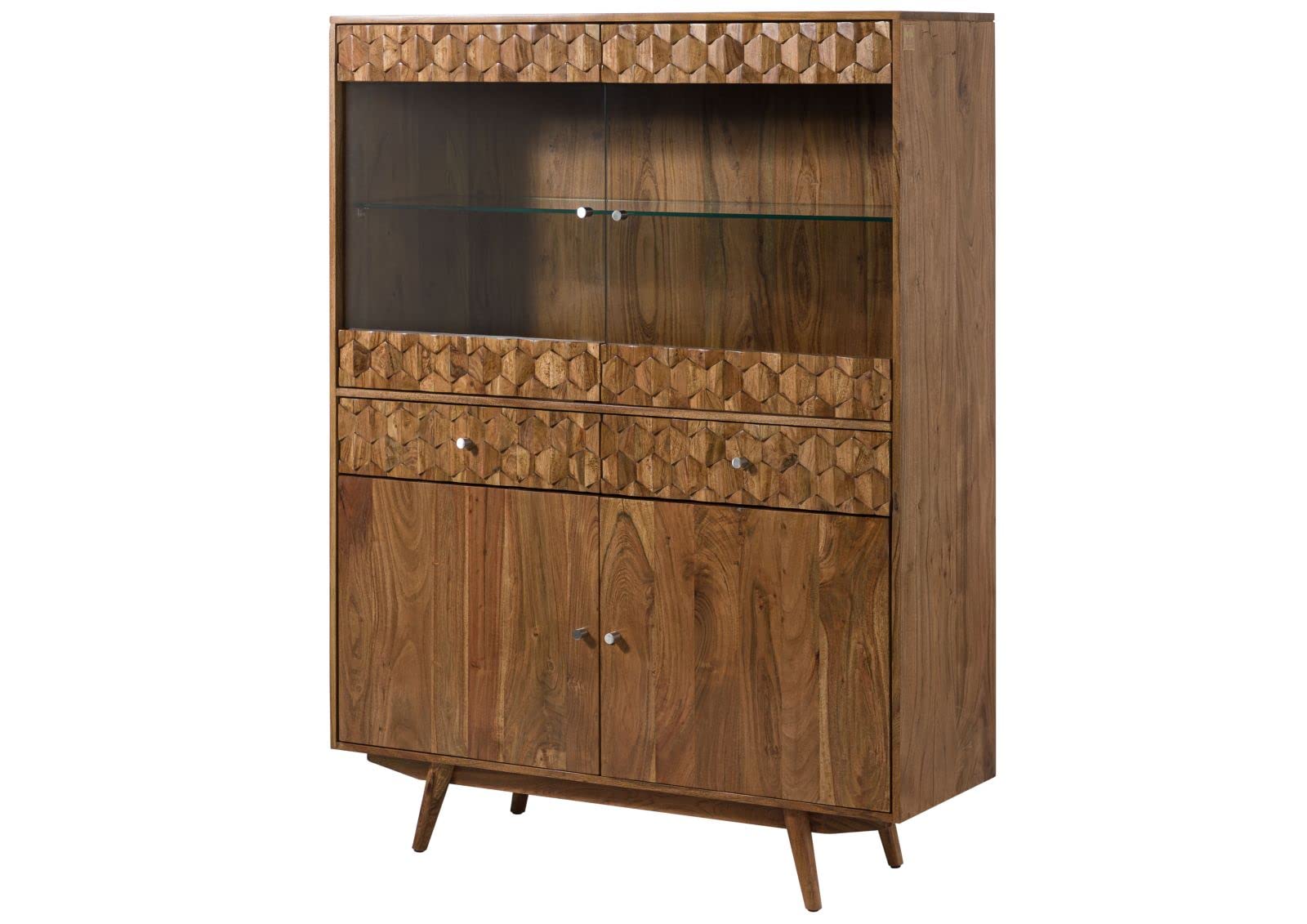 MASSIVMOEBEL24.DE Buffet en Bois d'acacia laqué Brun MOSAYK #115