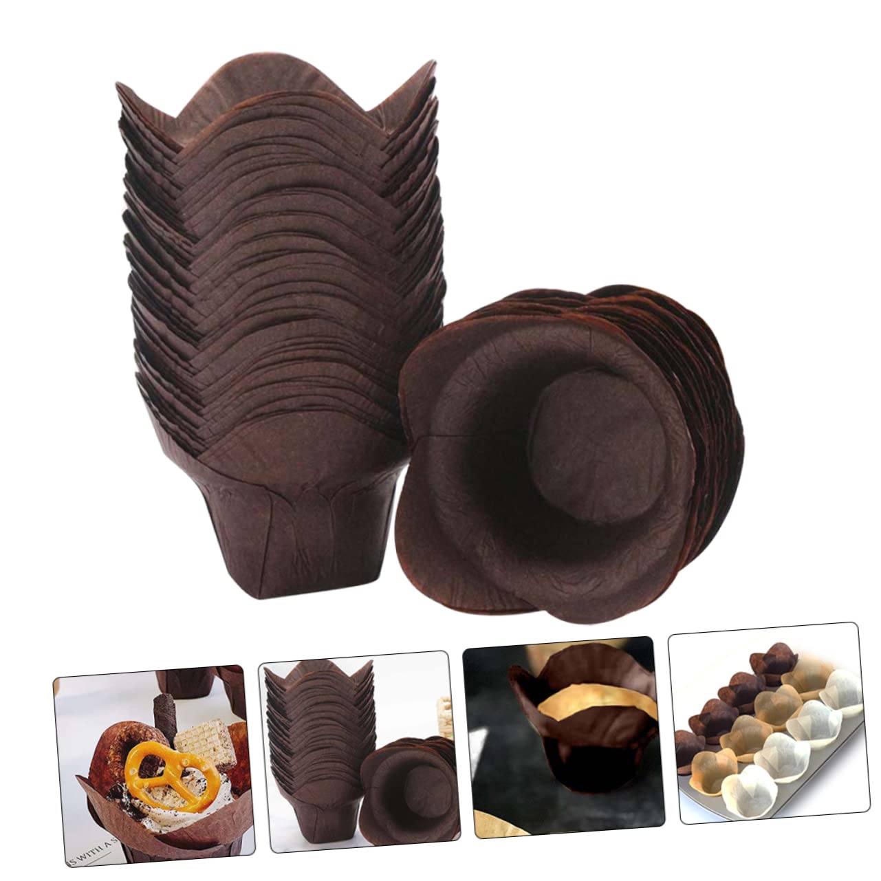 Alipis 400 Pièces Petit gâteau papier Anti-huile café coffeeb tasses de cuisson de mariage pâtes à muffins pour la cuisson biscuits bonbons doublures à usage unique doublures de cuisson