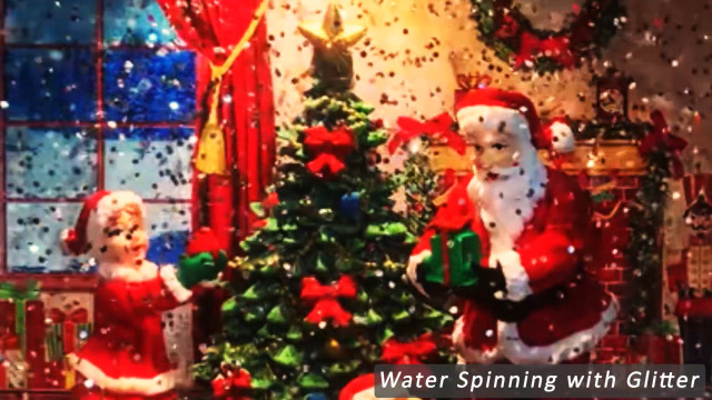 Lighted Santa Scene 照明装飾 Amazon.com: Retro Christmas TV LED Water Spinner Santa Scene