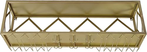 Miniatura 6 de Estantes de vino montados en la pared, estantes flotantes para copas de vino invertidas, soporte multifuncional para botellas de hierro, estante