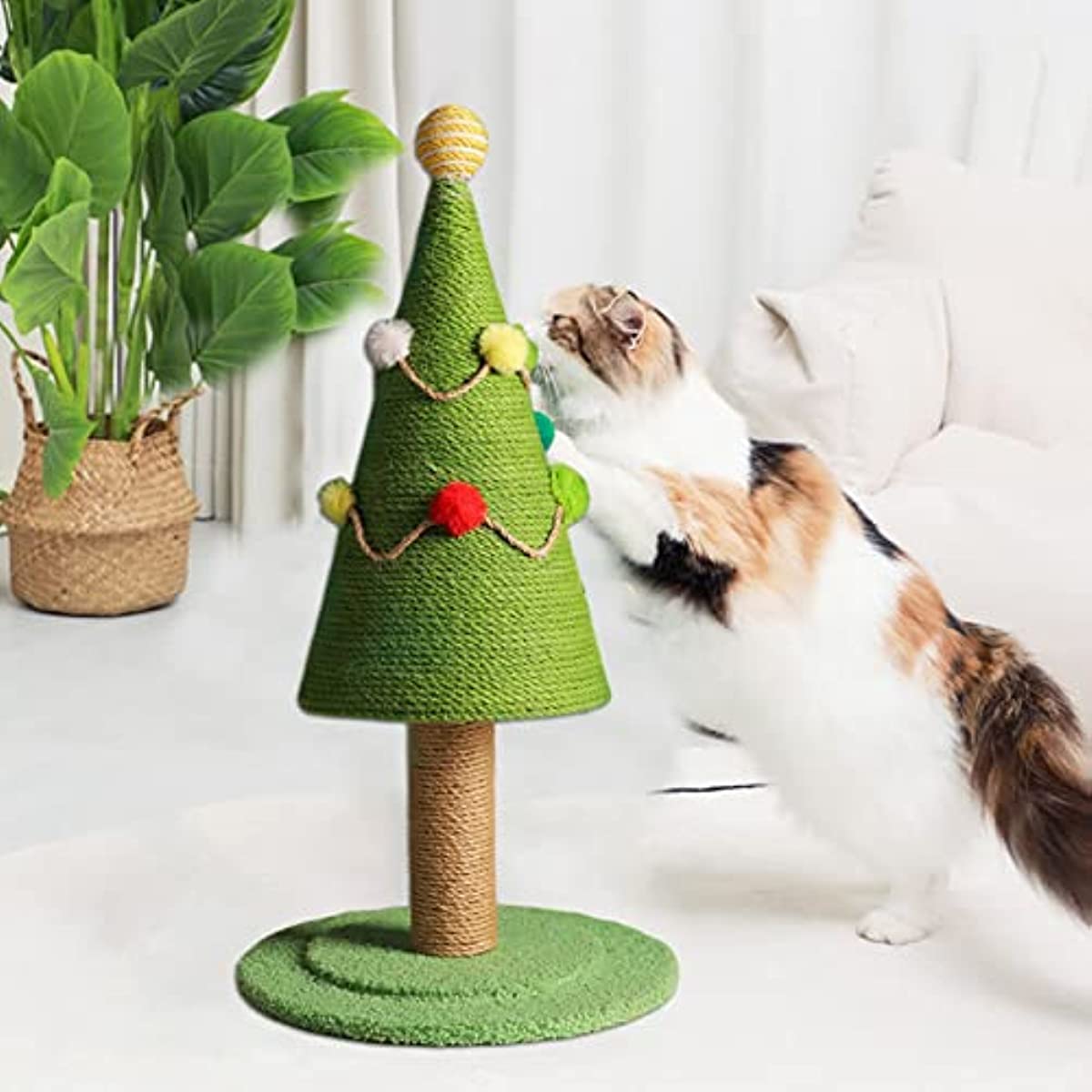 Katzenkratzbaum, Haustierspielzeug, stabiler vertikaler Weihnachtsbaum,  Kratzspielzeug fr Katzen, groartig fr Weihnachten : Amazon.de: Haustier