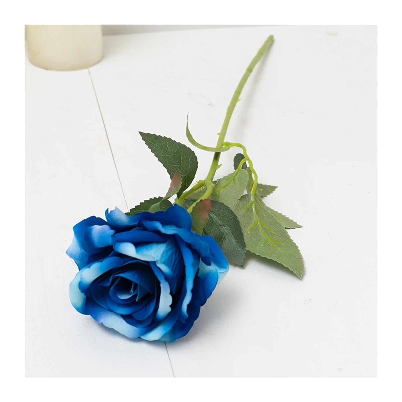 Rose fiori artificiali rossi realistici for decorazioni for la casa di nozze Decorazione di bouquet di fiori di rose finte(Blue,5pcs)