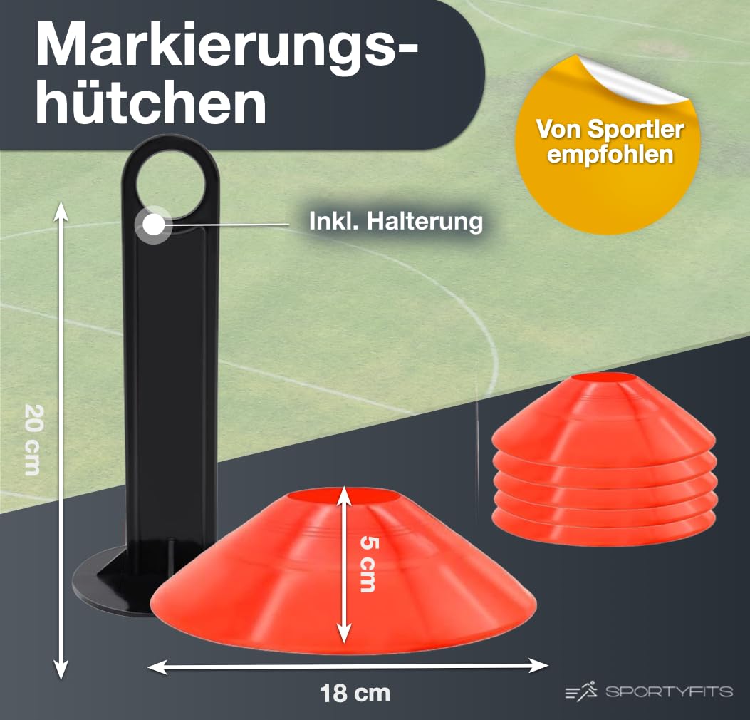 TK Gruppe Timo Klingler Koordinationsleiter 6 m - Fußball Trainingszubehör mit 10x Hütchen - Training für Fussball & Football Zubehör & Equipment